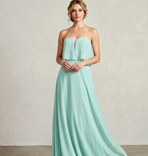 Khloe Jaymes Blake Dress Size 12 Mint Green Strapless Prom Bridesmaid Maxi NWT